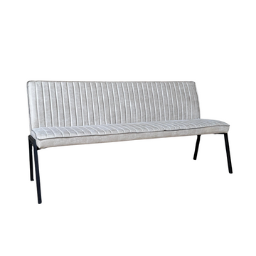Esszimmerbank – Kunstleder Beige, Schwarzes Metallgestell, Kontrastnaht, 185 cm – Tivoli | Starfurn