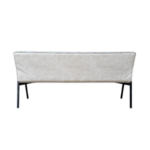 Dining bench - Beige leather, contrast stitching, decorative stitching, steel frame - Tivoli Bull | Starfurn