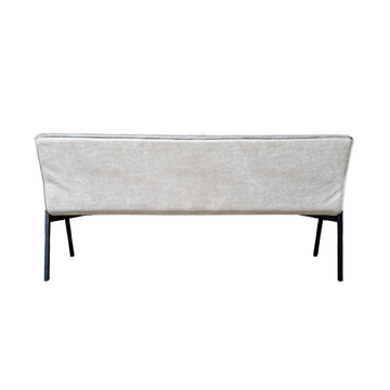Esszimmerbank – Kunstleder Beige, Schwarzes Metallgestell, Kontrastnaht, 185 cm – Tivoli | Starfurn