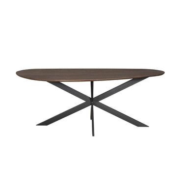 Dining Table – Organic Oak Top, Metal Matrix Frame, Modern Design – Cloud | Starfurn