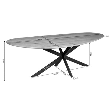 Dining Table – Solid Oak, Organic Tabletop, Matrix Legs – Cloud | Starfurn