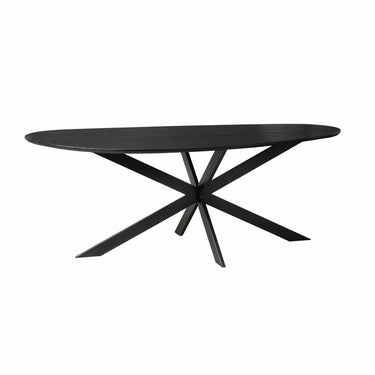 Dining Table – Organic Oak Top, Black Finish, Black Matrix Frame – Cloud | Starfurn