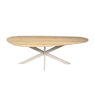 Dining Table – Organic Shape, Oak Wood, Sand Base – Cloud | Starfurn