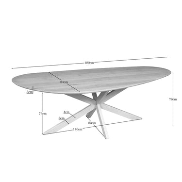 Dining Table – Organic Shape, Oak Wood, Sand Base – Cloud | Starfurn