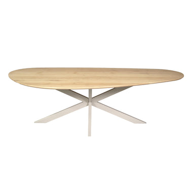 Dining Table – Oak Tabletop, Metal Frame, Organic Shape – Cloud | Starfurn