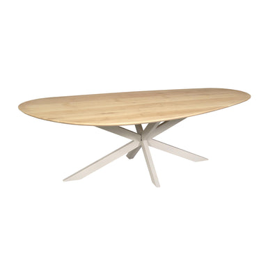 Dining Table – Oak Tabletop, Metal Frame, Organic Shape – Cloud | Starfurn