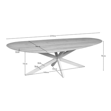 Dining Table – Oak Tabletop, Metal Frame, Organic Shape – Cloud | Starfurn