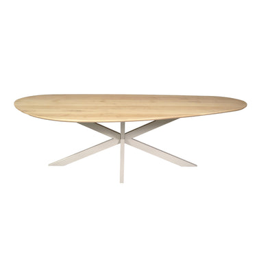 Dining Table – Oak Tabletop, Metal Frame, Organic Shape – Cloud | Starfurn