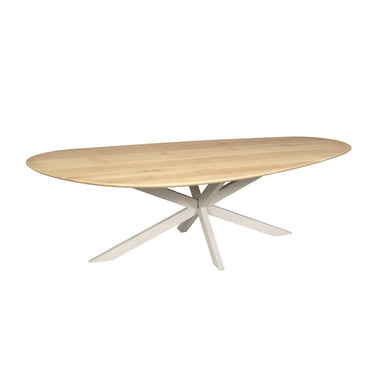 Dining Table – Oak Tabletop, Metal Frame, Organic Shape – Cloud | Starfurn