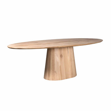 Esszimmertisch - Eichenholz Natur, Oval Form, Stabiles Gestell, 210 cm – Riga | Starfurn