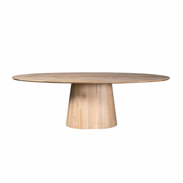 Esszimmertisch - Eichenholz Natur, Oval Form, Stabiles Gestell, 210 cm – Riga | Starfurn