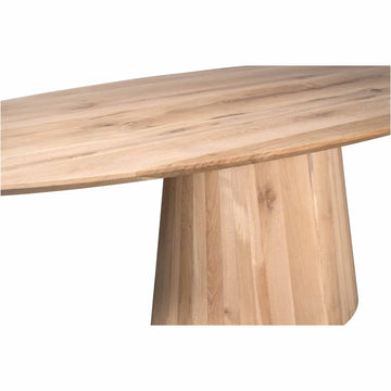 Esszimmertisch - Eichenholz Natur, Oval Form, Stabiles Gestell, 210 cm – Riga | Starfurn