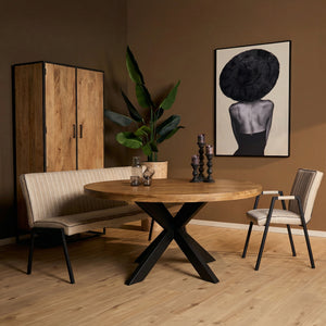 Dining Table – Mango Wood, Black Metal, Matrix Frame – Dakota | Starfurn