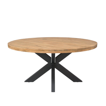 Esszimmertisch – Mangoholz, Schwarzmetall, Matrixgestell – Dakota | Starfurn