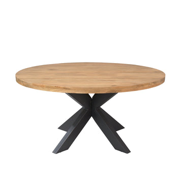 Esszimmertisch – Mangoholz, Schwarzmetall, Matrixgestell – Dakota | Starfurn