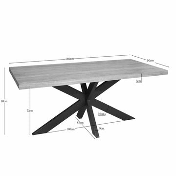 Dining table – Rectangular design, mango wood, metal frame – Dakota | Starfurn