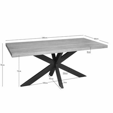 Esszimmertisch – Mangoholz Tischplatte, Metallgestell, Rechteckige Form – Dakota | Starfurn