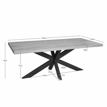 Esszimmertisch – Rechteckiges Design, Naturfarbe, Mangoholz – Dakota | Starfurn