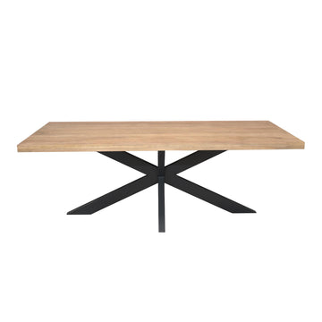 Esszimmertisch – Mangoholz, Schwarzmetall, Matrixgestell - Dakota | Starfurn