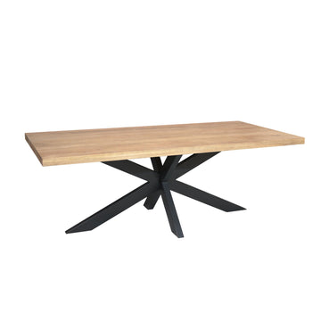 Esszimmertisch – Mangoholz, Schwarzmetall, Matrixgestell - Dakota | Starfurn