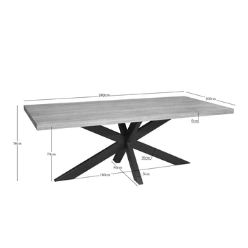 Esszimmertisch – Mangoholz, Schwarzmetall, Matrixgestell - Dakota | Starfurn