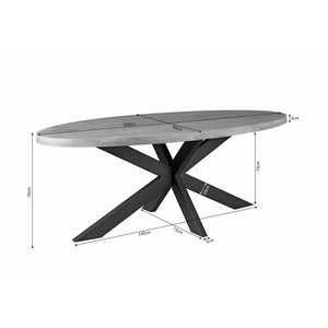 Dining Table – Oval Design, Natural Color, Mango Wood – Dakota | Starfurn