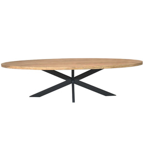 Esszimmertisch – Mangoholz, Schwarzmetall, Matrixgestell - Dakota | Starfurn