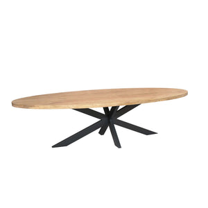 Esszimmertisch – Mangoholz, Schwarzmetall, Matrixgestell - Dakota | Starfurn
