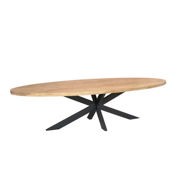 Dining Table – Mango Wood, Black Metal, Matrix Frame – Dakota | Starfurn