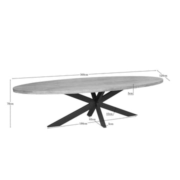 Dining Table – Mango Wood, Black Metal, Matrix Frame – Dakota | Starfurn