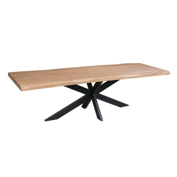 Esszimmertisch – Naturkante, Schwarzes Metall, Robuste Ausstrahlung – Dakota | Starfurn