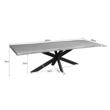 Esszimmertisch – Naturkante, Schwarzes Metall, Robuste Ausstrahlung – Dakota | Starfurn