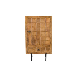 Sideboard – Mango wood, wooden slat design in block pattern, metal legs – Brandy | Starfurn