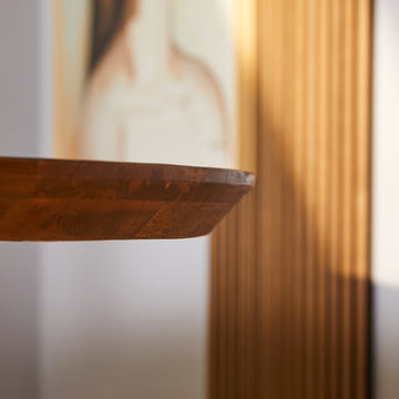 Esszimmertisch - Mangoholz massiv, Ovale Form, Matrix Gestell, 180 cm – Brandy | Starfurn