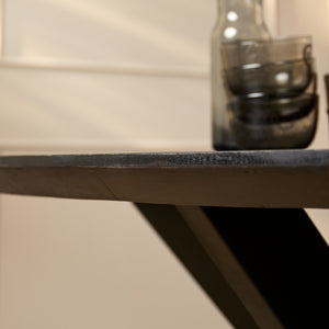 Esszimmertisch - Mangoholz Schwarz, Ovale Form, Matrix Gestell, 210 cm – Brandy | Starfurn