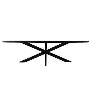 Esszimmertisch - Mangoholz Schwarz, Ovale Form, Matrix Gestell, 210 cm – Brandy | Starfurn