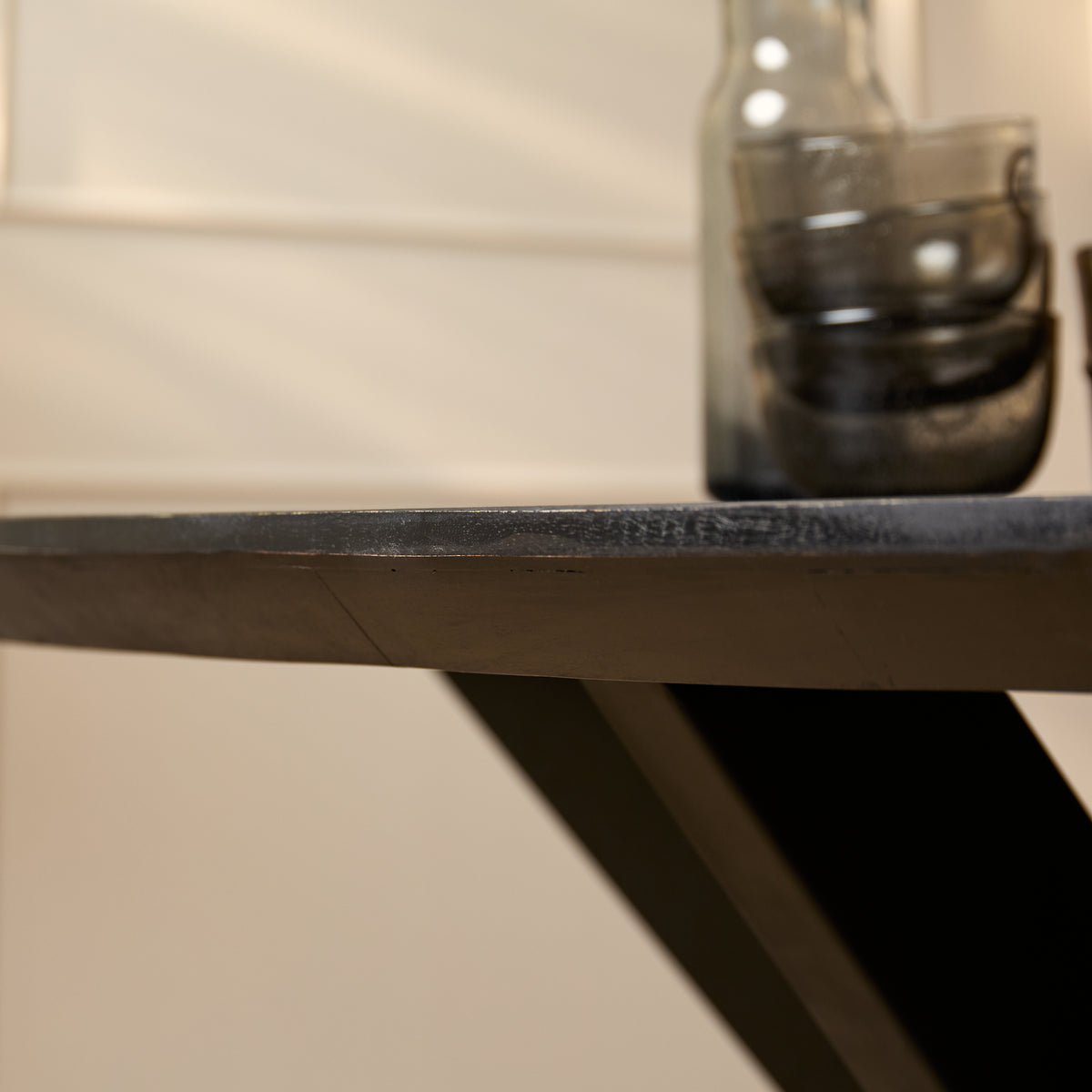 Dining Table – Mango Wood, Black Colour, Oval Shape – Brandy | Starfurn