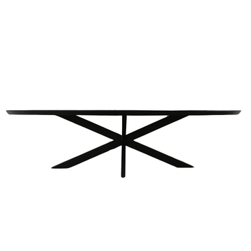 Esszimmertisch - Mangoholz Schwarz, Ovale Form, Matrix Gestell, 240 cm – Brandy | Starfurn