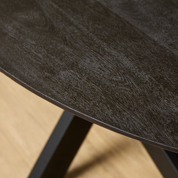Esszimmertisch - Mangoholz Schwarz, Ovale Form, Matrix Gestell, 240 cm – Brandy | Starfurn