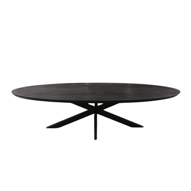 Dining Table – Oval Design, Black Color, Mango Wood – Brandy | Starfurn
