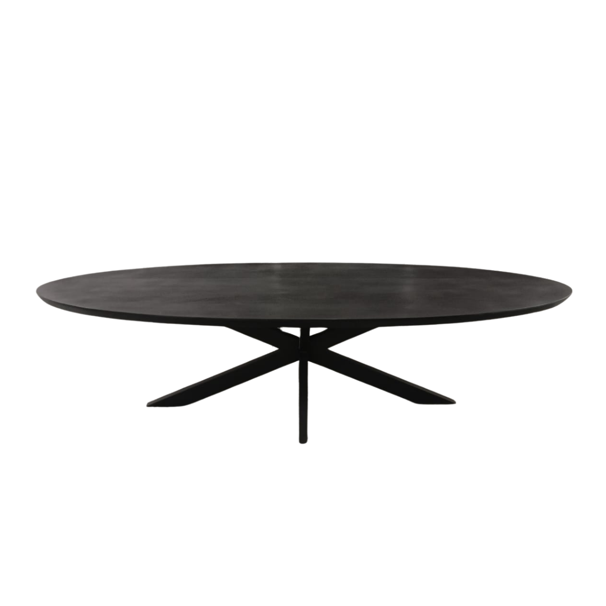 Esszimmertisch - Mangoholz Schwarz, Ovale Form, Matrix Gestell, 300 cm – Brandy | Starfurn