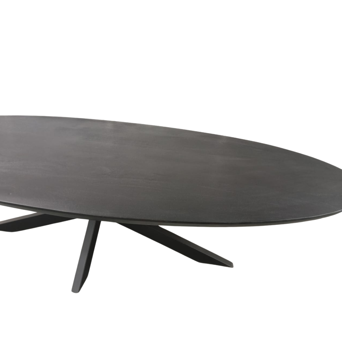Esszimmertisch - Mangoholz Schwarz, Ovale Form, Matrix Gestell, 300 cm – Brandy | Starfurn