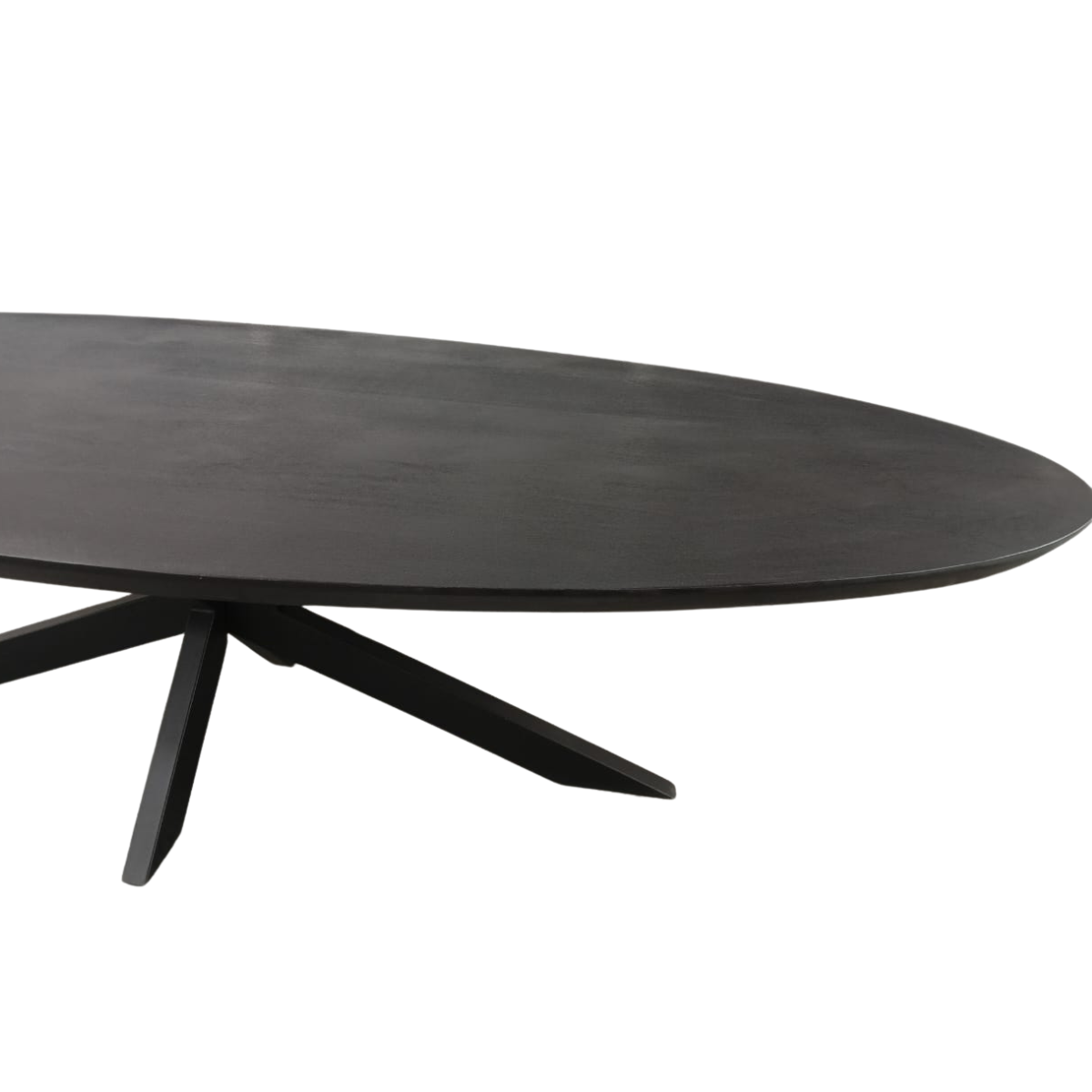 Esszimmertisch - Mangoholz Schwarz, Ovale Form, Matrix Gestell, 300 cm – Brandy | Starfurn