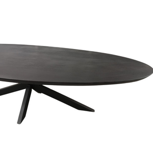 Esszimmertisch - Mangoholz Schwarz, Ovale Form, Matrix Gestell, 300 cm – Brandy | Starfurn