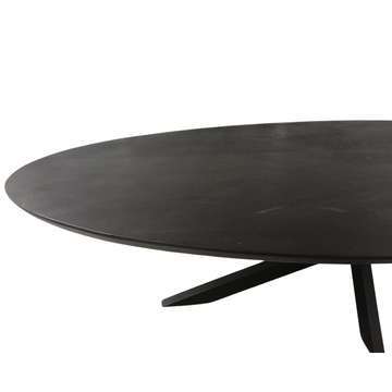 Esszimmertisch - Mangoholz Schwarz, Ovale Form, Matrix Gestell, 300 cm – Brandy | Starfurn
