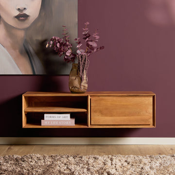 TV Stand – Wall-Mounted, Mango Wood, Modern Design – Ambiance | Starfurn