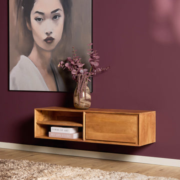 TV Stand – Wall-Mounted, Mango Wood, Modern Design – Ambiance | Starfurn