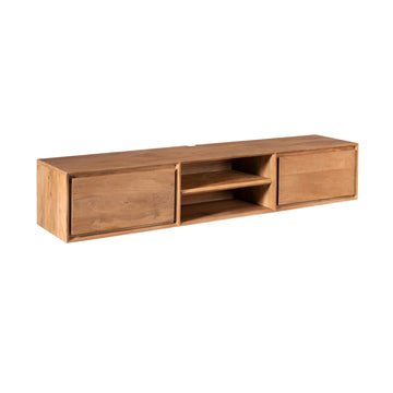 TV-Möbel - Mangoholz Natur, Grifflose Schubladen, Schwebendes Design, 160 cm – Ambiance | Starfurn