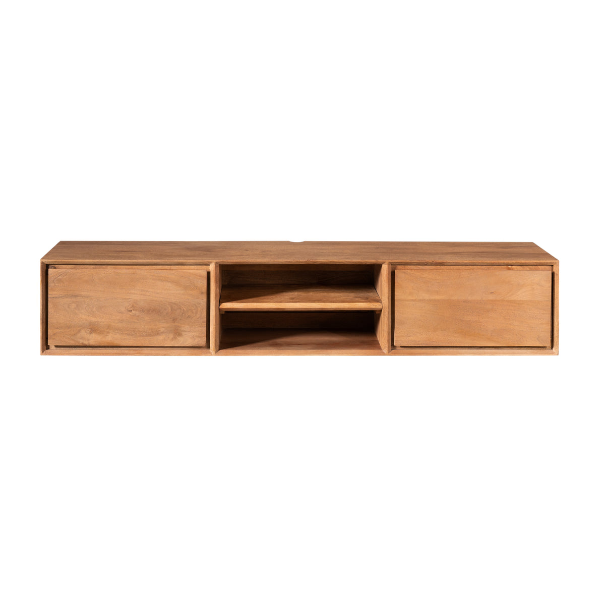 Floating TV Unit - Mango Wood, Handleless, Natural Color - Ambiance | Starfurn