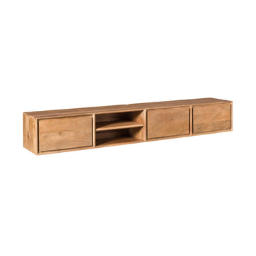 TV-Möbel - Mangoholz Natur, Grifflose Schubladen, Schwebendes Design, 200 cm – Ambiance | Starfurn